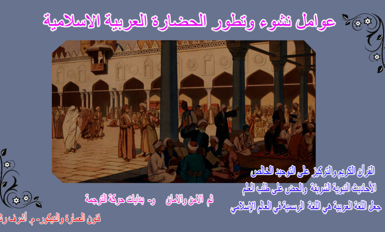 عوامل نشوء وتطور الحضارة العربية الاسلامية