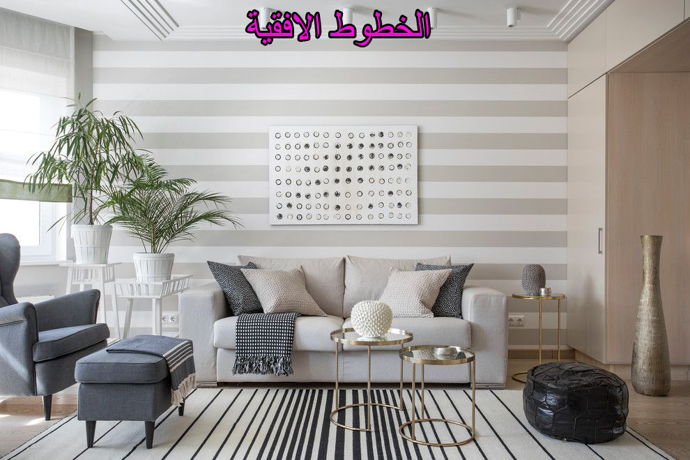 استخدام الخطوط الافقية في التصميم الداخلي.